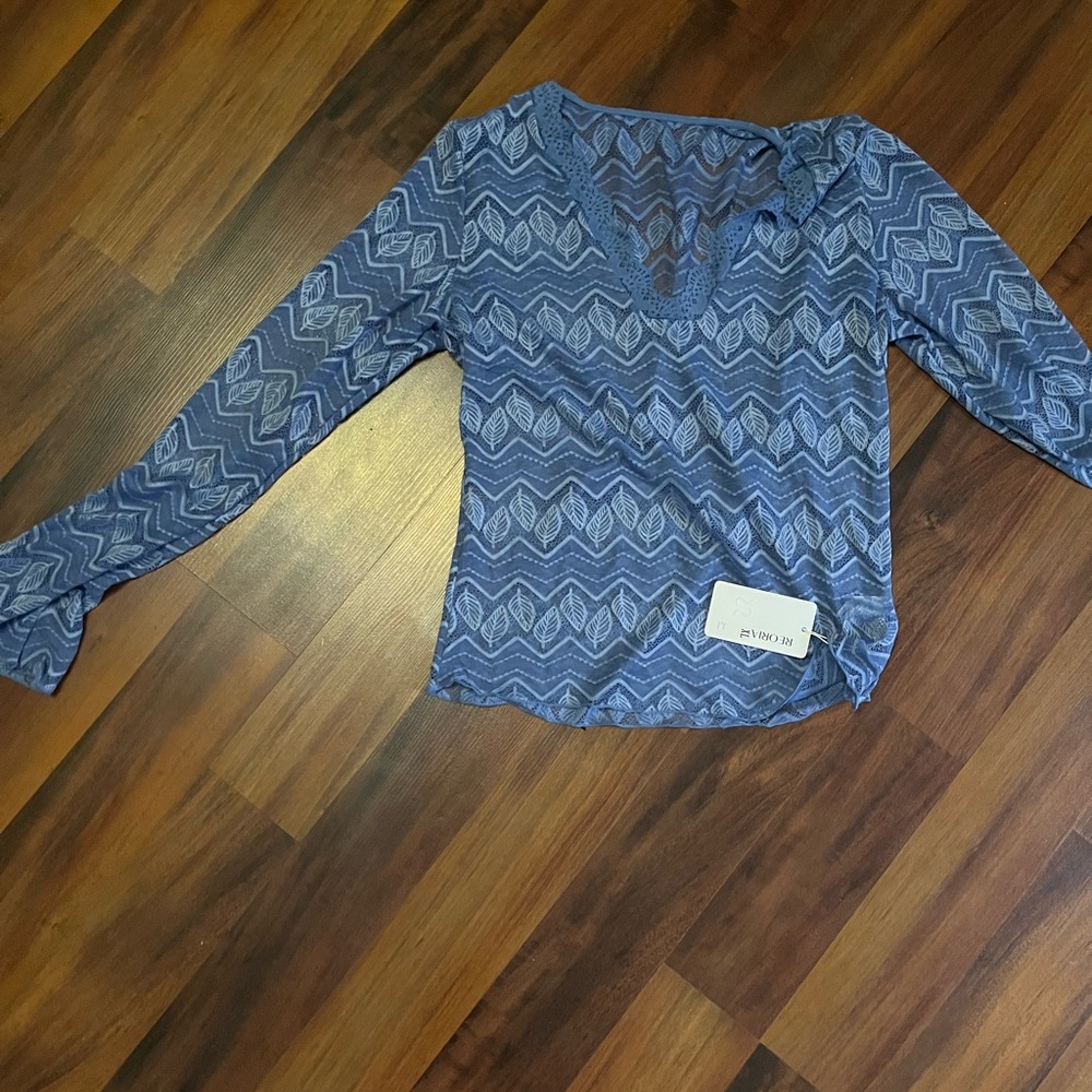 Blue Patterned Women's Top